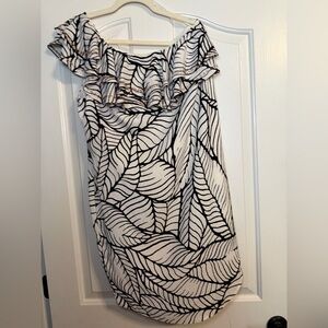 NWT Apt. 9 One Shoulder Black and White Dress